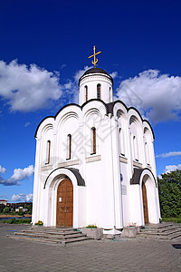 基督教正教教会地标宗教装饰天空假期天炉国家纪念碑蓝色旅行背景图片