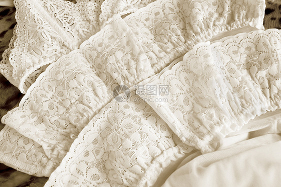 蕾丝新娘亚麻庆典材料裙子白色奢华软管毛皮魅力图片