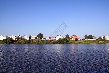 沿海河沿岸小屋教会天空建筑班级风景别墅场景财产木头房子图片