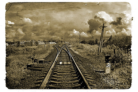 条件背景风化发黄复古枕木铁路运输空白棕色专辑档案图片