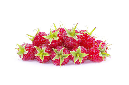 树莓草莓叶子白色甜点饮食活力绿色花园覆盆子红色养分图片