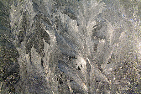 窗口上的冰日落窗户雪花日出冻结雾凇结晶季节性磨砂蓝色图片