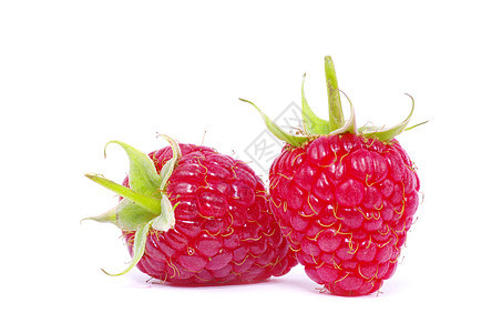 树莓草莓水果白色叶子活力红色覆盆子甜点花园绿色食物图片