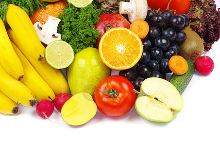 水果和蔬菜市场茄子香蕉纤维洋葱橙子生产菠萝食物营养图片