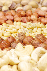 各种坚果核桃营养腰果榛子饮食种子小吃食物核心棕色图片