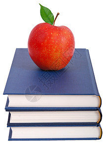 书塔 苹果在白色上被隔绝学习字典图书馆知识分子桌子学士脊柱百科书店小说图片