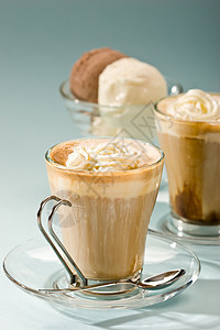 咖啡玻璃冰淇淋勺子奶油咖啡杯牛奶血管杯子图片