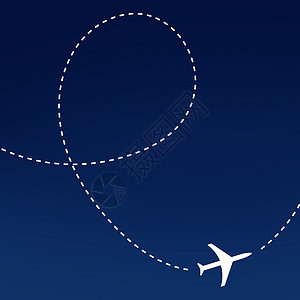 飞机航线弹道商业乘客货物世界蓝色天空插图航空公司线条图片