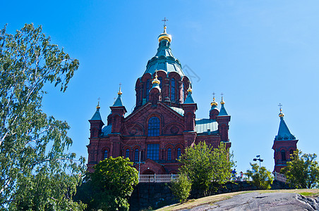 乌斯彭斯基大教堂城市教会红色地标建筑圆顶宗教晴天遗产图片