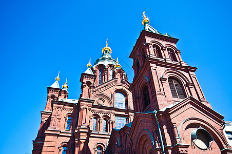 乌斯彭斯基大教堂建筑圆顶城市教会红色宗教地标晴天遗产图片