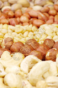 坚果小吃棕色饮食核心核桃腰果松子榛子食物种子图片