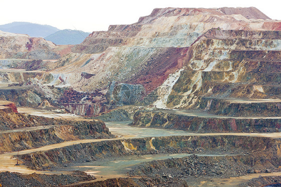 西班牙安达卢西亚 米纳斯德里奥廷托采矿煤矿营地露天生态环境外观矿石楼梯矿业图片