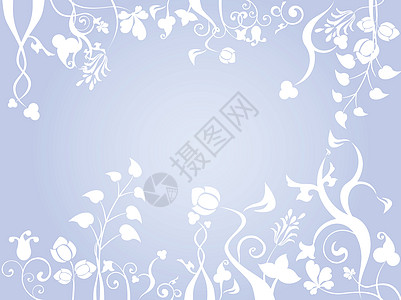 历史背景艺术精制枝条叶子创造力蓝色白色透雕植物群卷曲背景图片