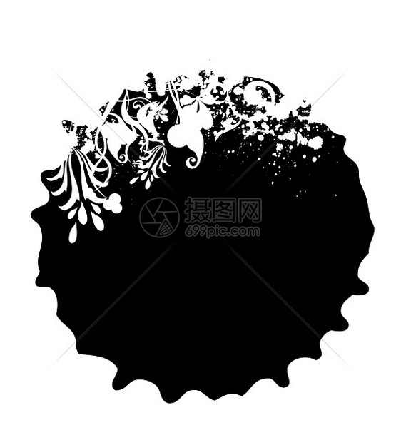 果叶招标白色墨水俱乐部树叶叶子艺术卷曲创造力黑色透雕图片