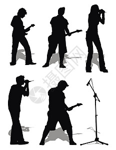 摇滚音乐组音乐家黑色吉他唱歌插图乐队音乐会团体歌手爵士乐图片