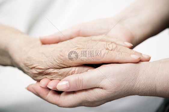 帮助祖父母护理概念友谊祖母女性家庭皮肤医院手指图片