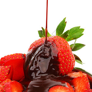 巧克力中的草莓可可植物生活小吃水果浆果庆典早餐液体糖果图片