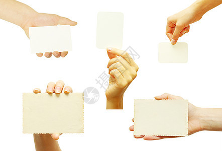 手持的卡片中拇指女性框架海报公告手指白色问候语床单办公室图片