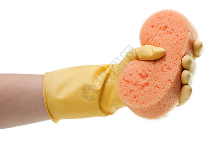 清洁手套和海绵手臂家务洗涤打扫工作服家庭消毒洁净塑料泡沫图片