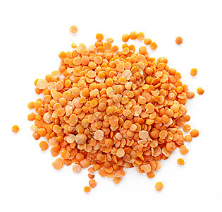 未熟熟的红扁豆堆种子营养白色饮食食物纤维橙子豆类食品红色图片