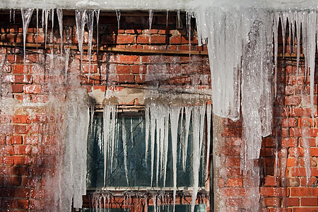 冰柱蓝色气候建筑阳光窗户房子水晶季节场景宏观图片