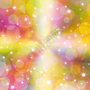 色彩多彩的抽象背景庆典粉色闪光墙纸圆圈绿色彩虹气泡新年星星背景图片