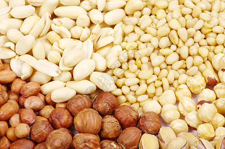 坚果营养核桃棕色种子小吃松子核心榛子宏观食物图片