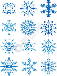 矢量雪花天气薄片问候语墙纸庆典艺术品蓝色季节性插图背景图片