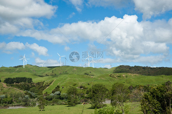 风力涡轮机螺旋桨旋转刀片发电机风车力量风景土地图片