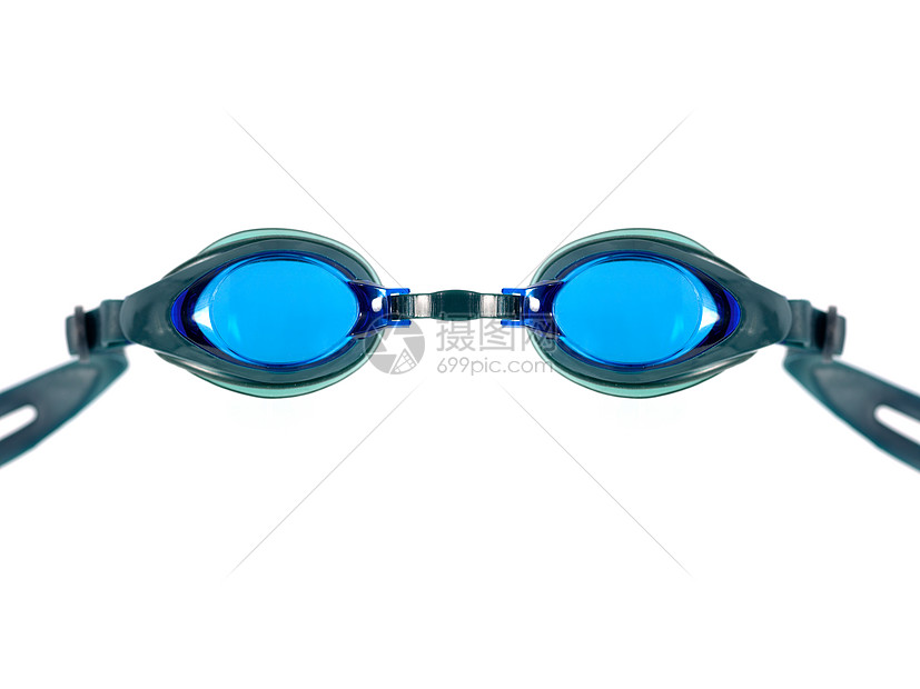 护戈镜运动眼镜带子蓝色反射灵活性橡皮水池游泳者游泳图片
