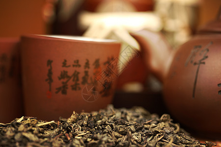 中国茶宏观文化液体竹子早餐叶子植物食物传统仪式图片