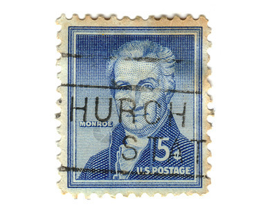 白色背景的美国邮票 5c船运邮戳明信片集邮邮政邮资邮件水印卡片图片