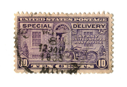 美国10%的旧邮票印章图片