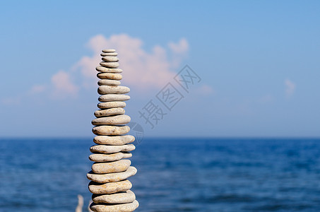 平衡石头白色海滩海岸化合物团体支点海洋石质温泉冥想图片