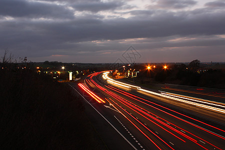 高速公路灯光路背景图片