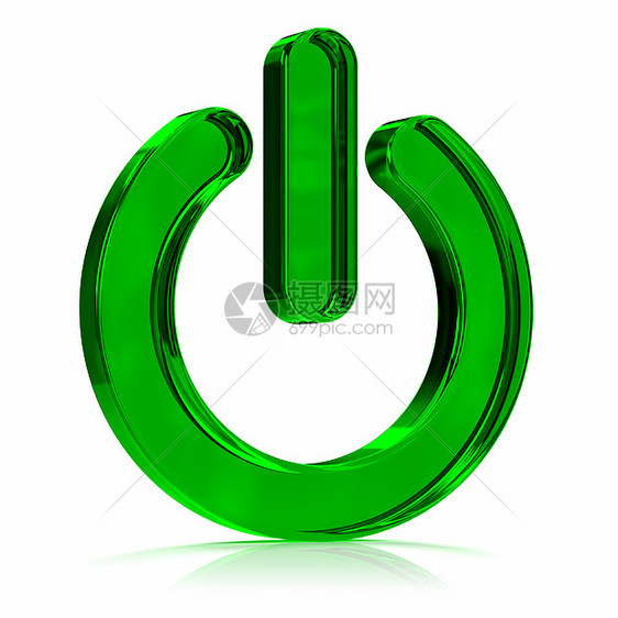 绿色图标上的电源图片