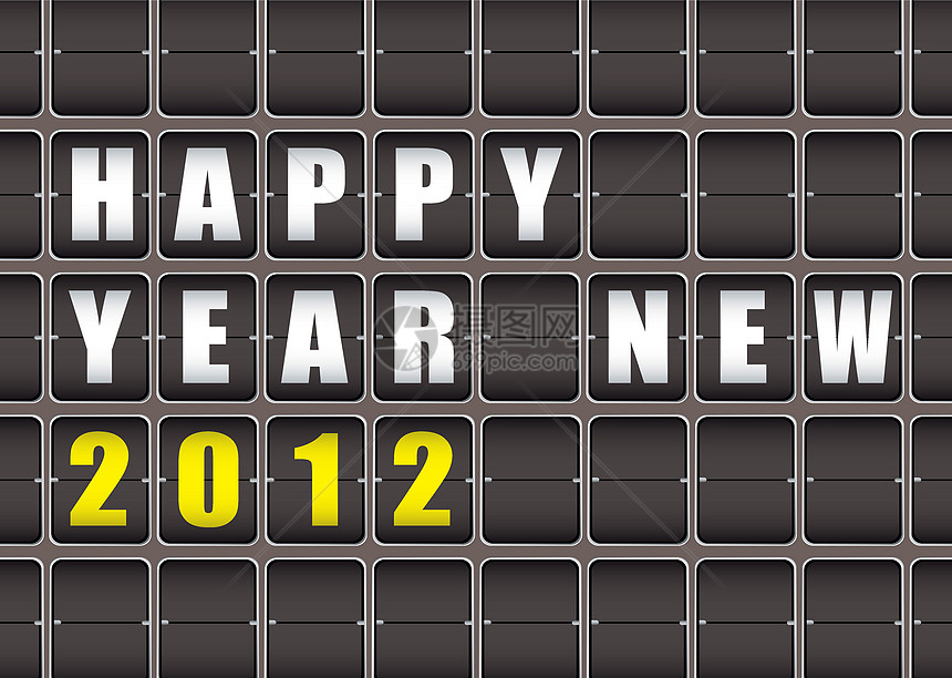 2012新年快乐指标字母收报机数数电子公司木板界面插图字体图片