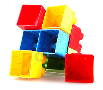 塑料构件建造黄色乐趣蓝色立方体游戏教育幼儿园学习孩子图片