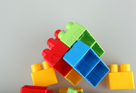 塑料构件水平孩子教育红色童年建造团体白色学习立方体图片