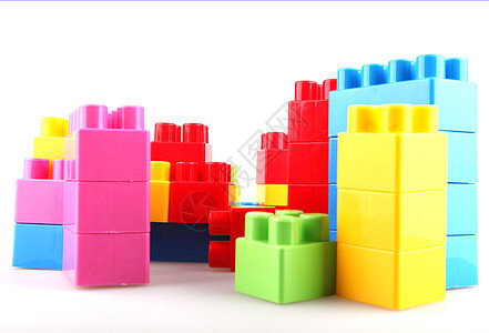 塑料构件黄色孩子学习蓝色幼儿园玩具建筑红色水平游戏图片