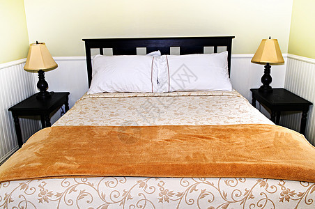卧室盖子房间橙子枕头房子寝具棉被床单家具床罩图片