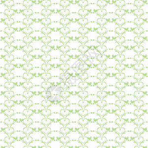 无缝花粉红心和鸟类形态绘画绿色白色叶子创造力墙纸插图条纹装饰背景图片