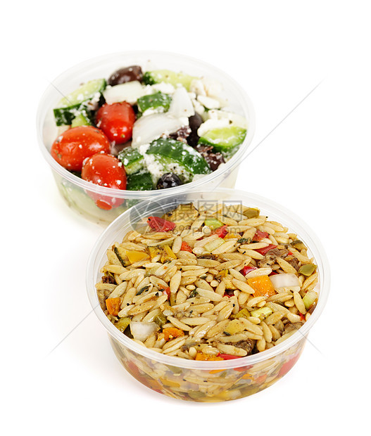 装在外卖容器中的配制沙拉午餐沙拉台营养集装箱熟食蔬菜食品黄瓜食物盒子图片