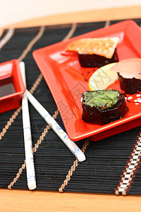 红寿司插图陶器窗帘美食木头筷子家庭厨房文化陶瓷图片