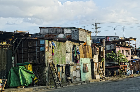 棚户区街道茅屋住所社区贫困图片