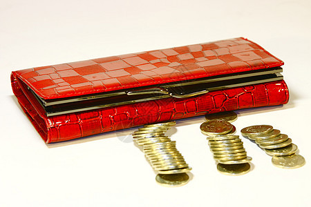 钱的钱包养老金货币薪水红色卢布商品硬币金融图片