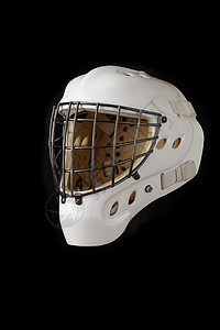 环球口罩守门员白色黑色齿轮运动曲棍球头盔电线背景图片