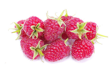 树莓草莓白色食物果味宏观叶子饮食甜点覆盆子活力水果图片