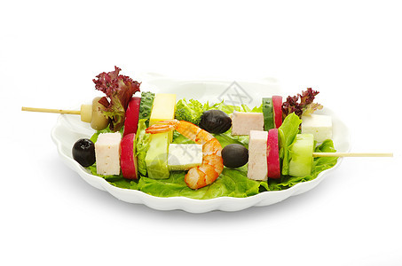 沙拉食物盘子营养白色胡椒蔬菜小吃洋葱午餐红色图片