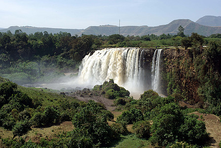 埃塞俄比亚水瀑落激流风景荒野森林图片